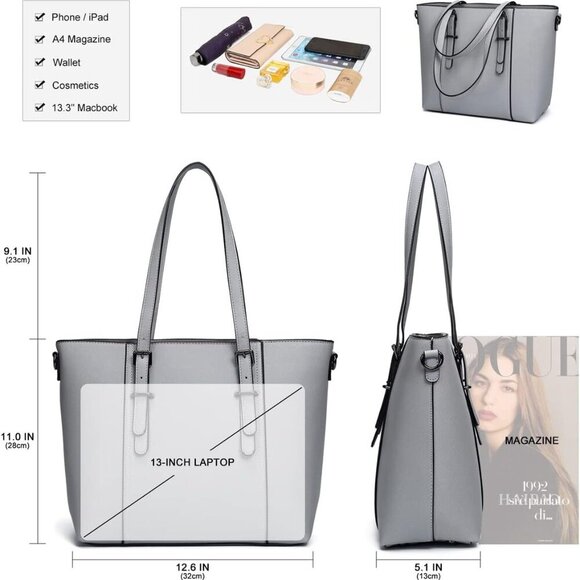 Women Purses and Handbags Tote Shoulder Bag Top Handle Satchel Bags for Ladies - Picture 5 of 7